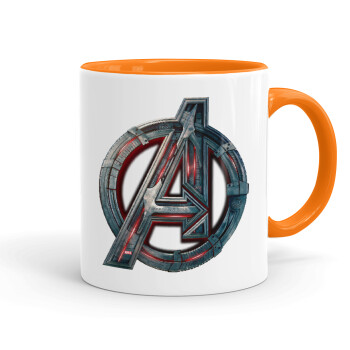 Avengers, Κούπα χρωματιστή πορτοκαλί, κεραμική, 330ml