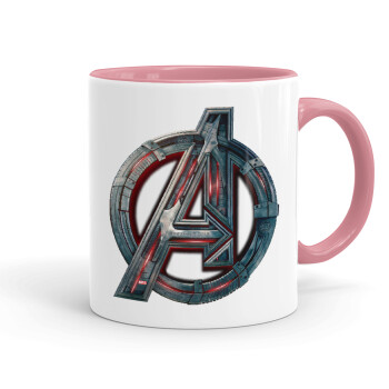 Avengers, Κούπα χρωματιστή ροζ, κεραμική, 330ml