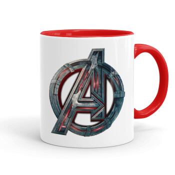 Avengers, Κούπα χρωματιστή κόκκινη, κεραμική, 330ml