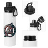 Metal water bottle with safety cap, aluminum 850ml