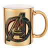 Mug ceramic, gold mirror, 330ml