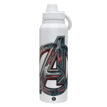 Avengers, 1L Stainless Steel Thermal Bottle with Phone Holder & Double Wall Insulation