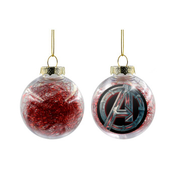 Avengers, Χριστουγεννιάτικη μπάλα δένδρου διάφανη με κόκκινο γέμισμα 8cm