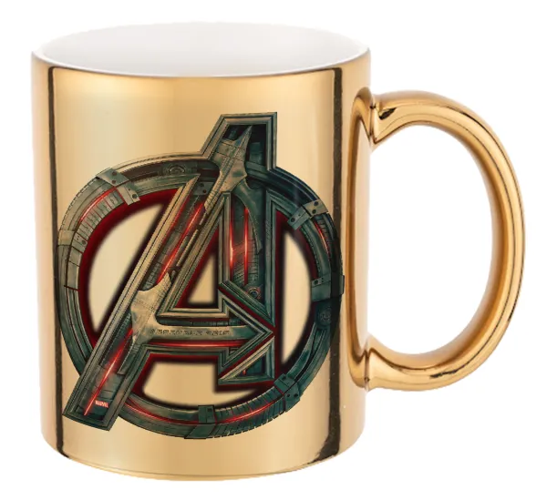 Avengers — Mug ceramic, gold mirror, 330ml