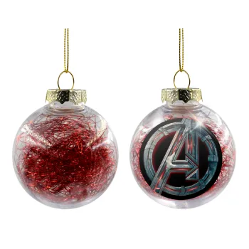 Avengers, Transparent Christmas tree ball ornament with red filling 8cm