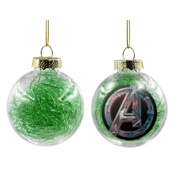 Avengers, Transparent Christmas tree ball ornament with green filling 8cm