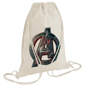 Avengers, Backpack bag GYMBAG natural (28x40cm)