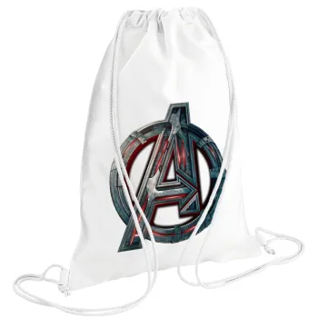 Avengers, Backpack pouch GYMBAG white (28x40cm)
