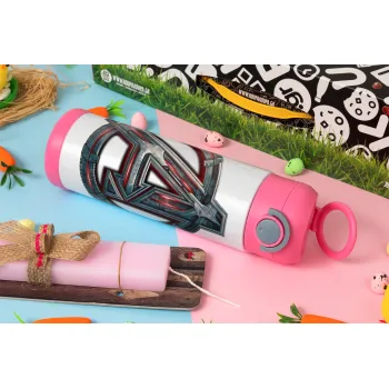 Avengers, Πασχαλινή Λαμπάδα με Παιδικό παγούρι θερμό, ανοξείδωτο, με καλαμάκι ασφαλείας, ΡΟΖ (500ml)