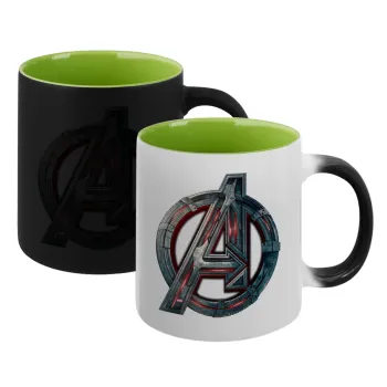 Avengers, Κούπα Μαγική εσωτερικό πράσινο, κεραμική 330ml που αλλάζει χρώμα με το ζεστό ρόφημα