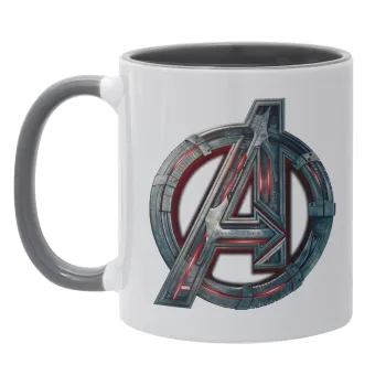 Avengers, Κούπα χρωματιστή γκρι, κεραμική, 330ml