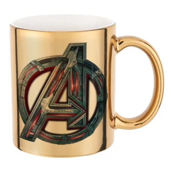 Avengers, Κούπα κεραμική, χρυσή καθρέπτης, 330ml