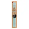 Easter Set, wooden keychain & aromatic flat Easter candle (30cm) (TURQUOISE)