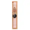 Easter Set, wooden keychain & scented flat Easter candle (30cm) (PINK)