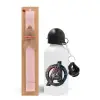 Easter Set, metallic aluminum bottle (500ml) & aromatic flat Easter candle (30cm) (PINK)