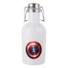 Captain America, Μεταλλικό παγούρι Λευκό (Stainless steel) με καπάκι ασφαλείας 1L