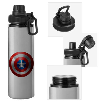 Captain America, Μεταλλικό παγούρι νερού με καπάκι ασφαλείας, αλουμινίου 850ml