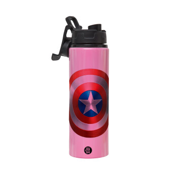 Captain America, Metallic water bottle with safety lid, 850ml aluminum