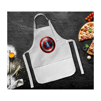 Captain America, Ποδιά Σεφ Ολόσωμη Παιδική (με ρυθμιστικά και 2 τσέπες)