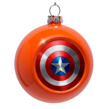 Captain America, Orange Christmas tree ornament bauble 8cm