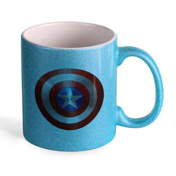 Captain America, Κούπα Σιέλ Glitter που γυαλίζει, κεραμική, 330ml