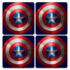 Captain America, ΣΕΤ 4 Σουβέρ ξύλινα τετράγωνα