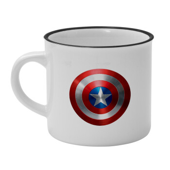 Captain America, Κούπα κεραμική vintage Λευκή/Μαύρη 230ml