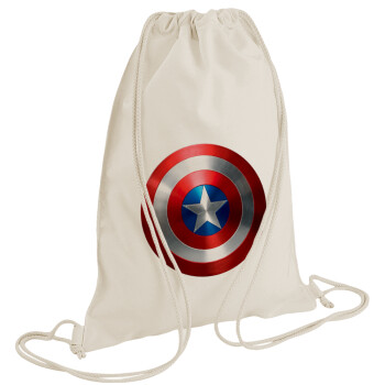 Captain America, Τσάντα πλάτης πουγκί GYMBAG natural (28x40cm)