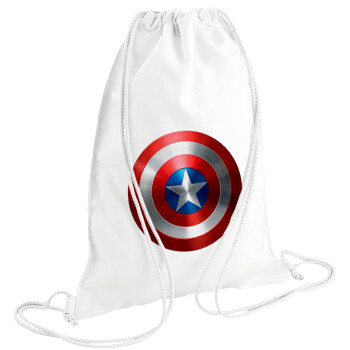 Captain America, Backpack pouch GYMBAG white (28x40cm)