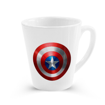 Captain America, Κούπα κωνική Latte Λευκή, κεραμική, 300ml