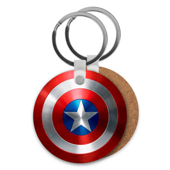 Captain America, Μπρελόκ Ξύλινο στρογγυλό MDF Φ5cm