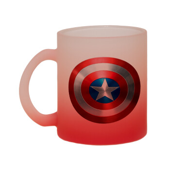 Captain America, Κούπα γυάλινη δίχρωμη με βάση το κόκκινο ματ, 330ml