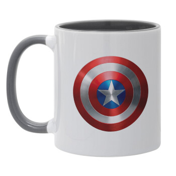 Captain America, Κούπα χρωματιστή γκρι, κεραμική, 330ml