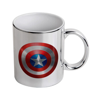 Captain America, Mug ceramic, silver mirror, 330ml