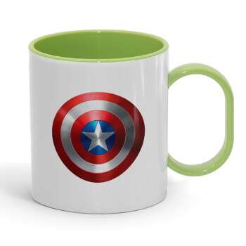 Captain America, Κούπα (πλαστική) (BPA-FREE) Polymer Πράσινη για παιδιά, 330ml