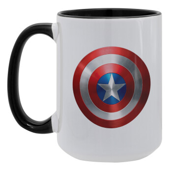 Captain America, Κούπα Mega 15oz, κεραμική Μαύρη, 450ml