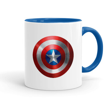 Captain America, Κούπα χρωματιστή μπλε, κεραμική, 330ml