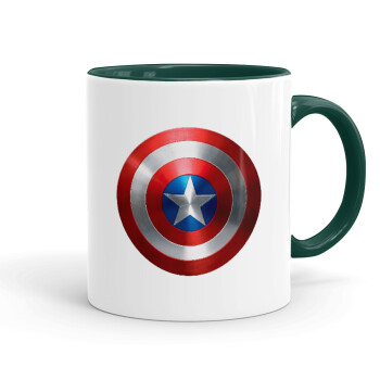 Captain America, Κούπα χρωματιστή πράσινη, κεραμική, 330ml