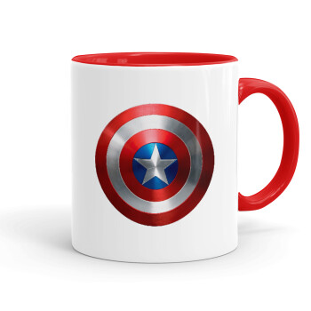 Captain America, Κούπα χρωματιστή κόκκινη, κεραμική, 330ml
