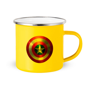 Captain America, Κούπα Μεταλλική εμαγιέ Κίτρινη 360ml