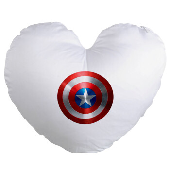 Captain America, Μαξιλάρι καναπέ καρδιά 40x40cm περιέχεται το  γέμισμα