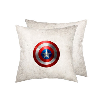 Captain America, Μαξιλάρι καναπέ Δερματίνη Γκρι 40x40cm με γέμισμα