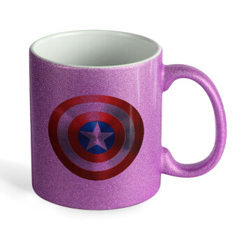 Captain America, Κούπα Μωβ Glitter που γυαλίζει, κεραμική, 330ml