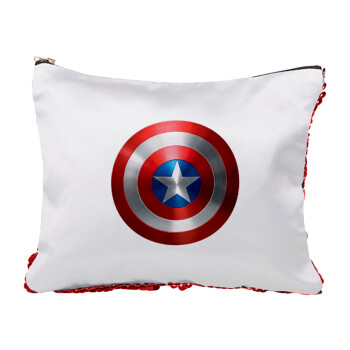 Captain America, Τσαντάκι νεσεσέρ με πούλιες (Sequin) Κόκκινο