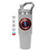 ΓΚΡΙ χρώματος Θερμός Ανοξείδωτο 890ml (30oz) με χερούλι