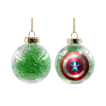 Captain America, Χριστουγεννιάτικη μπάλα δένδρου διάφανη με πράσινο γέμισμα 8cm