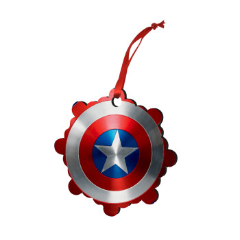 Captain America, Χριστουγεννιάτικο στολίδι snowflake ξύλινο 7.5cm