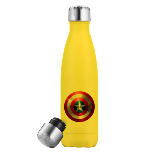 Captain America — Yellow Stainless Steel Metallic Thermos, double-walled, 500ml