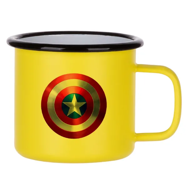 Captain America — Κούπα Μεταλλική εμαγιέ ΜΑΤ Κίτρινη 360ml