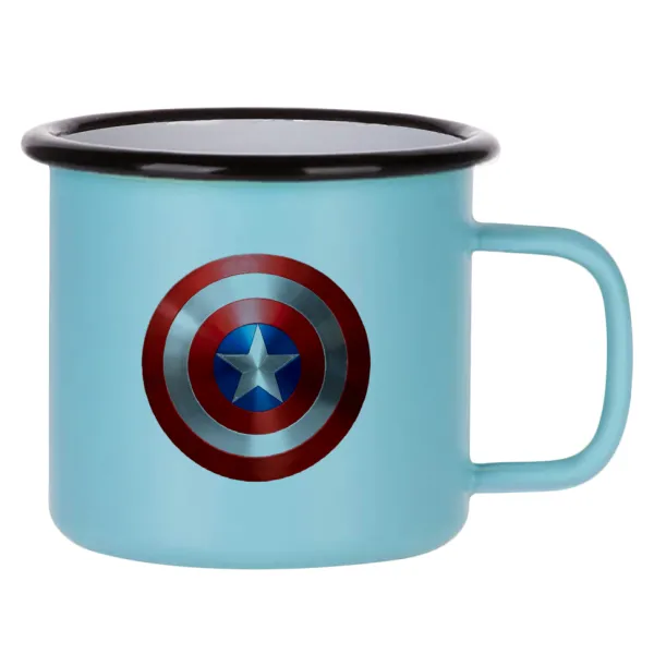 Captain America — Κούπα Μεταλλική εμαγιέ ΜΑΤ σιέλ 360ml